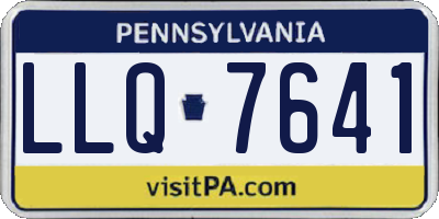 PA license plate LLQ7641