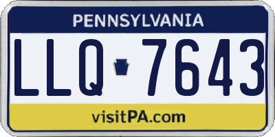 PA license plate LLQ7643