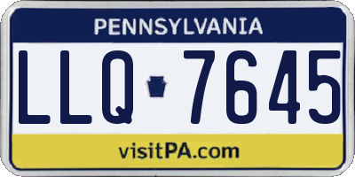 PA license plate LLQ7645