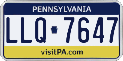 PA license plate LLQ7647