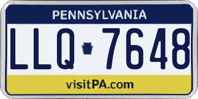 PA license plate LLQ7648