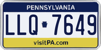 PA license plate LLQ7649