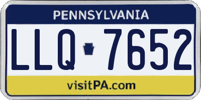 PA license plate LLQ7652
