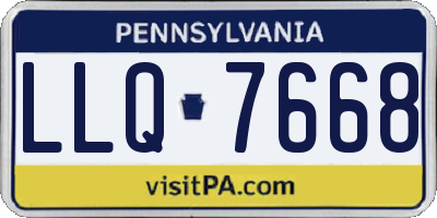 PA license plate LLQ7668