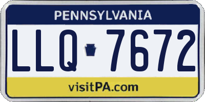 PA license plate LLQ7672