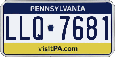 PA license plate LLQ7681