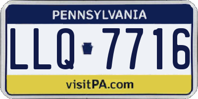 PA license plate LLQ7716