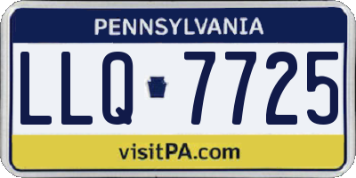 PA license plate LLQ7725