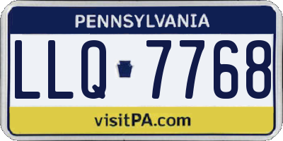 PA license plate LLQ7768