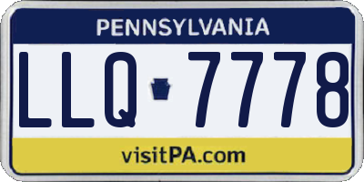 PA license plate LLQ7778
