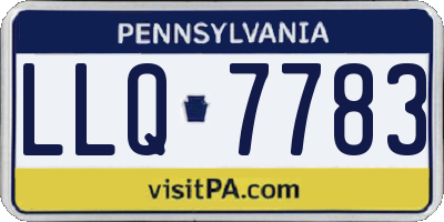 PA license plate LLQ7783