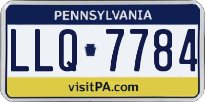 PA license plate LLQ7784