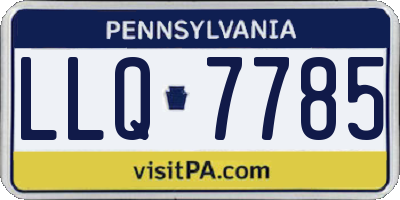 PA license plate LLQ7785