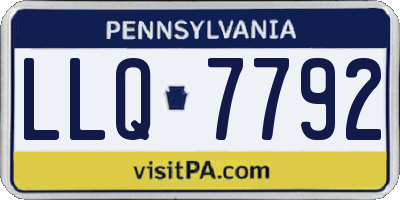 PA license plate LLQ7792