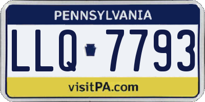 PA license plate LLQ7793