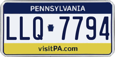 PA license plate LLQ7794
