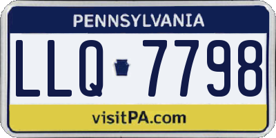 PA license plate LLQ7798