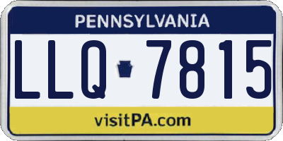 PA license plate LLQ7815