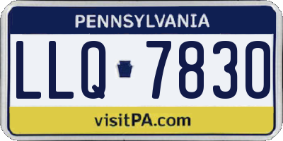 PA license plate LLQ7830
