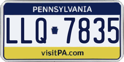 PA license plate LLQ7835