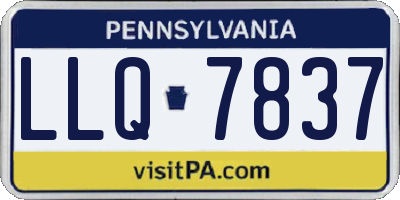 PA license plate LLQ7837
