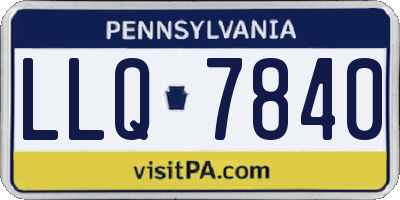 PA license plate LLQ7840