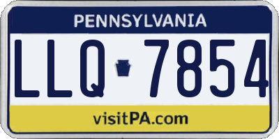 PA license plate LLQ7854