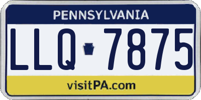 PA license plate LLQ7875
