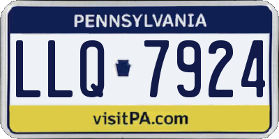 PA license plate LLQ7924
