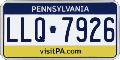 PA license plate LLQ7926