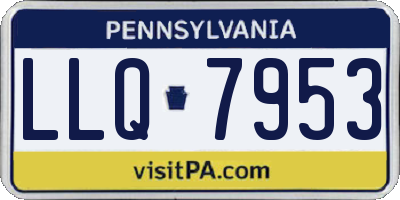 PA license plate LLQ7953