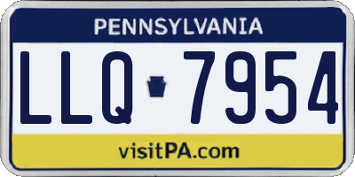 PA license plate LLQ7954