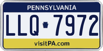 PA license plate LLQ7972