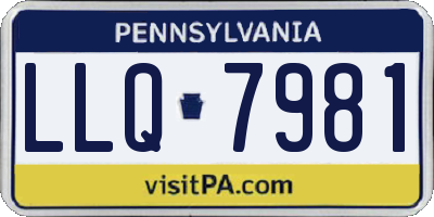 PA license plate LLQ7981