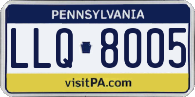 PA license plate LLQ8005