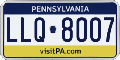 PA license plate LLQ8007