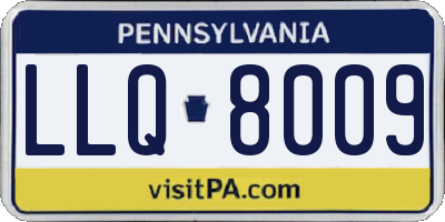 PA license plate LLQ8009