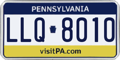 PA license plate LLQ8010
