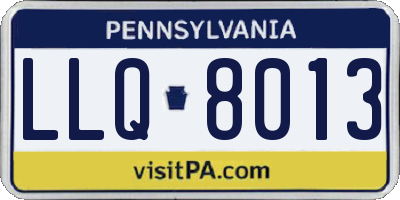 PA license plate LLQ8013