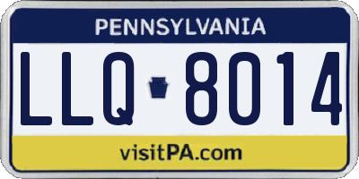 PA license plate LLQ8014