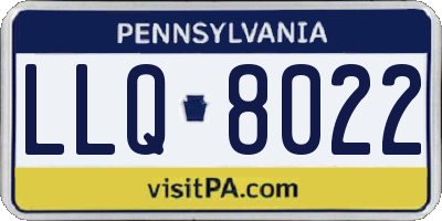 PA license plate LLQ8022