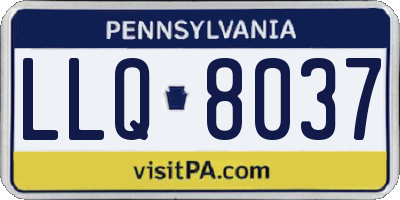PA license plate LLQ8037