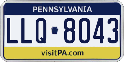 PA license plate LLQ8043