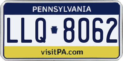 PA license plate LLQ8062