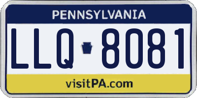 PA license plate LLQ8081