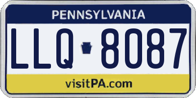 PA license plate LLQ8087
