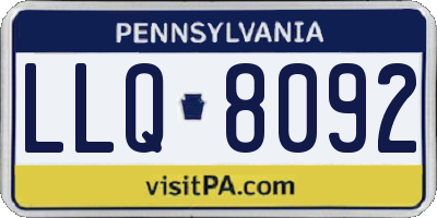 PA license plate LLQ8092