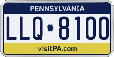 PA license plate LLQ8100