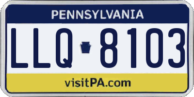 PA license plate LLQ8103
