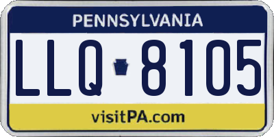 PA license plate LLQ8105